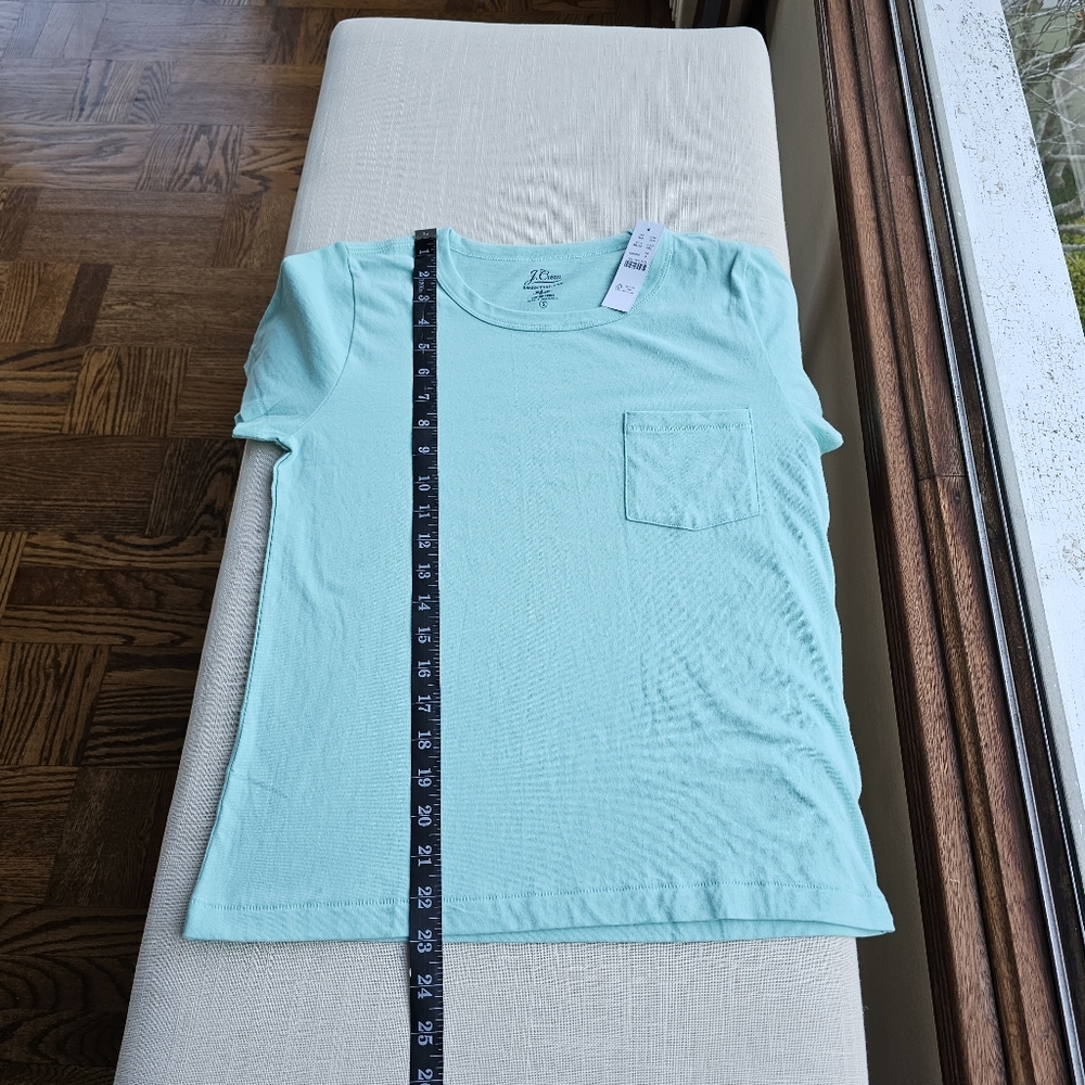 New! J Crew sz Small S Essential Short-Sleeve Pocket Blue T-shirt NWT - Picture 2 of 6
